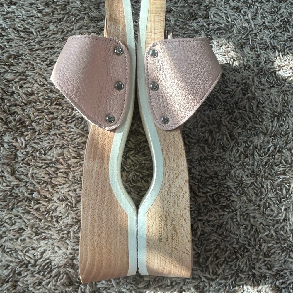 Burberry Brigitte Women's 38 US 8 Wooden Clog Slide - NWOT. Never Worn. Pink - Picture 9 of 10